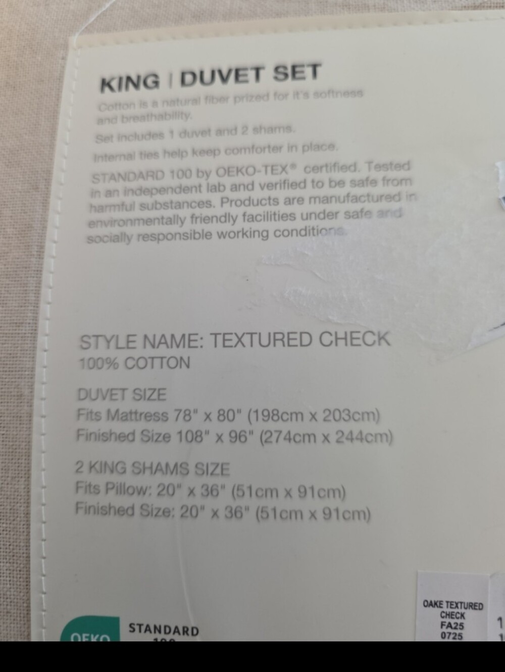 OAKE  Textured King Duvet Cover in Brown - Picture 6 of 6